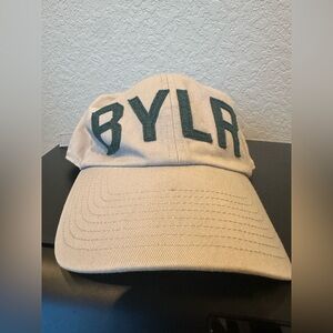 Baylor Beige Cap with Green BYLR Logo